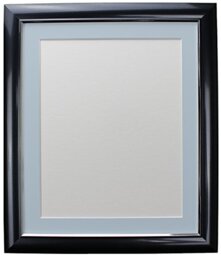 FRAMES BY POST Soda Picture Photo Frame, Plastic, Charcoal with Blue Mount, 10 x 8 Image Size 8 x 6 Inch