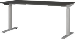 Germania Desk 7908-640, in graphite/silver, el. height-adjustable, 160 x 120 x 80 cm (WxHxD)