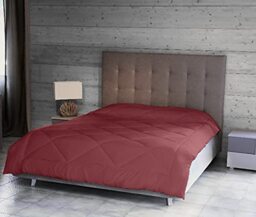 Homemania 14719 Two-Tone Plain Winter Duvet, Single, Red, Microfibre, 150 x 200 cm
