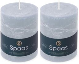 Spaas Rustic Pillar Candle 80/110 mm 65h, Light Blue (Pack of 2)