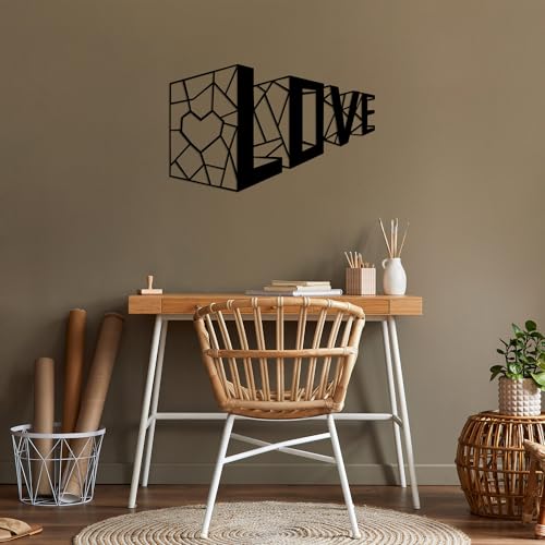 Stylish Black Decorative Metal Wall Accessory, 68 x 42 cm, 100% Metal, 1.5 cm Thickness, Perfect for Modern Home Decor & Office Spaces