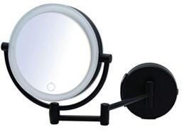 EMKE 5X Magnifying Shaving Mirror With LED Light - Suction Cup Mount, 360° Swivel, Battery Powered