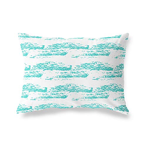 BonaMaison Decorative Cushion Cover, Turquoise-White Throw Pillow Covers, Home Decorative Pillowcases for Livingroom, Sofa, Bedroom, Size: 45X60 Cm - Designed and Manufactured in Turkey