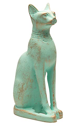 "Discoveries Egyptian Imports Patina Bastet Cat Statue - Made in Egypt - 5"" Tall"