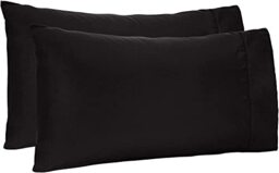 TBM Oversize Pillow Case Extra Large Fits Even The Fluffiest Pillows Including The Pancake Pillow Sleeve Style Extra Tall Pillowcase 100% Egyptian Cotton 600 Thread Count (Queen 23W X 34L, Black)