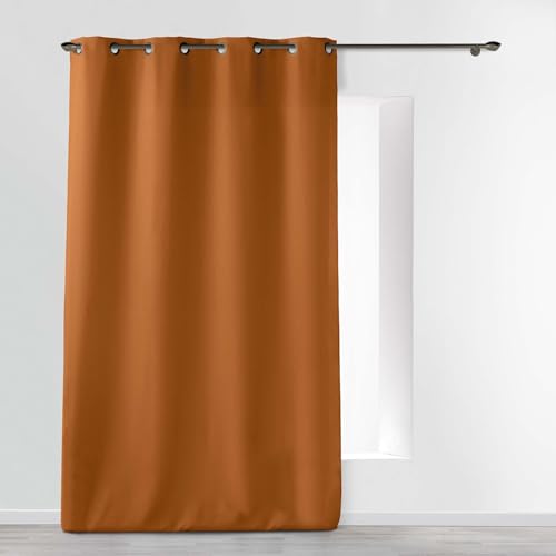 Douceur d'Intérieur, Curtain with eyelets (140 x 260 cm) Essentiel Camel, Polyester