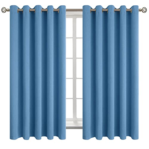 BGment Blackout Curtains - Grommet Thermal Insulated Room Darkening Bedroom and Living Room Curtains, Set of 2 Panels (70 x 63 Inch, Denim)
