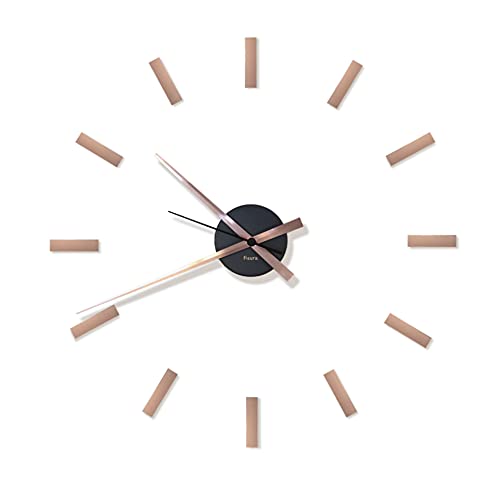 FISURA DIY Copper Wall Clock Set for Office Kitchen Bedroom Living Room Home Decoration