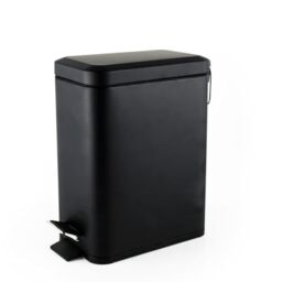 Beldray Bathroom Pedal Bin 5L – Rectangular Soft Close Rubbish Bin with Removable Inner Bucket, Slim Design Waste Bin for Kitchen, Bedroom or Office, Portable Carry Handle, Black