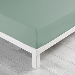 douceur d'intérieur, Fitted Sheet (160 x 200 cm) Linen Sage 100% Cotton