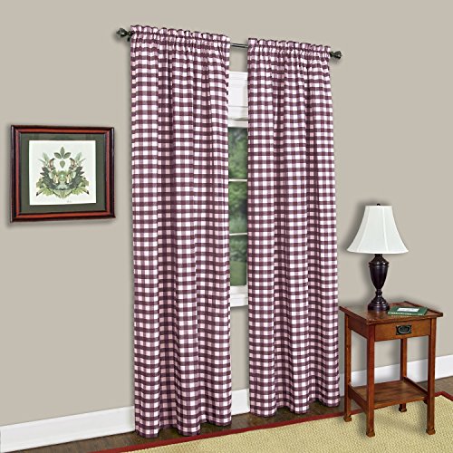 Achim Home Furnishings Buffalo Check Panel - 42x84 - Burgundy