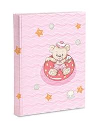 Mareli Photo Album, Pink, Birth Girl, 20 x 25 cm, 56 White and 4 Customisable Journals, Thick and Durable Cardboard Pages Intervaled with Pergamin, 20 x 25 cm