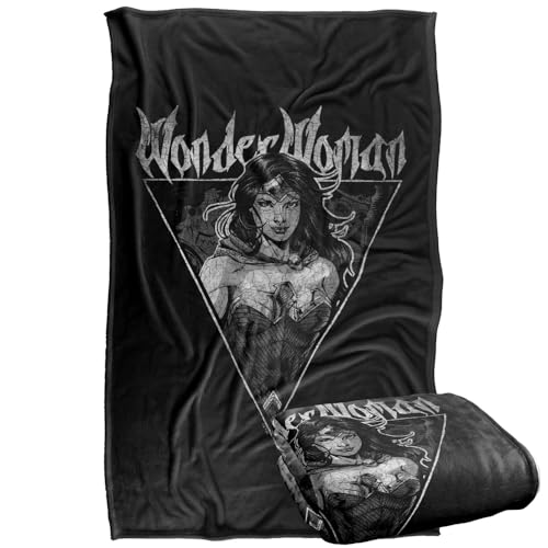 LOGOVISION Justice League Wonder Woman Vintage Metal Silky Touch Super Soft Throw Blanket 91 x 147 Cm