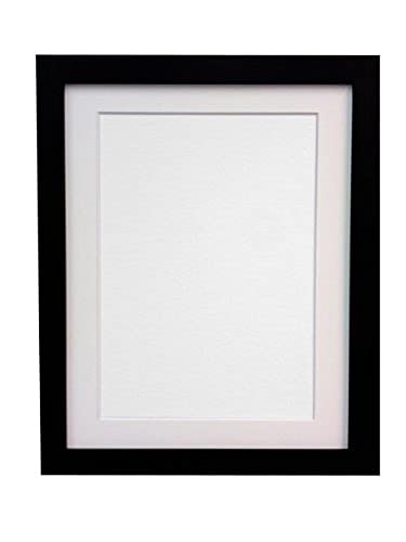 FRAMES BY POST 25 mm Wide H7 Black Picture Photo Frame with White Mount A4 Picture Size 9 x 6