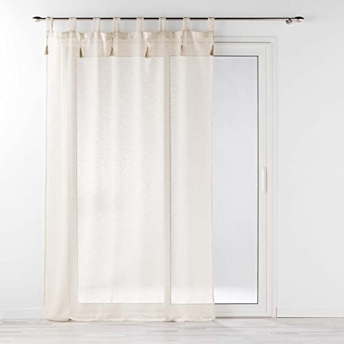 Douceur d'Intérieur Dalila Linen Tab-Top Curtain 140 x 240 cm Linen Effect Woven