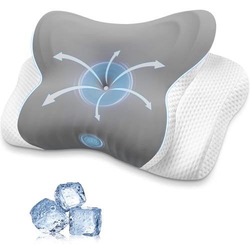 MISSCOZY Ergonomic Pillow for Side Sleeper-Cervical Pillow for Neck Pain Relief,Anti Snore Sleep Apnea,Memory Foam Neck Support Side/Back/Stomach Sleepers,Washable Cover No.HK30001(Grey,Standard)