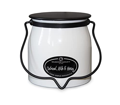 Milkhouse Candle Company - Oatmeal, Milk & Honey - Creamery Collection - 16oz Double Cotton Wick Soy Candles with Beeswax - Long Burn Time, Made in The USA - Non Toxic, Premium Scented Candles
