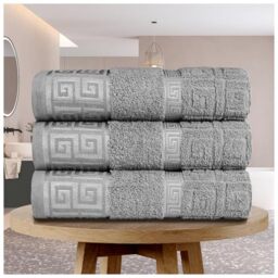 GC GAVENO CAVAILIA Towels Bath Sheets 3-Pack - Bath Sheets Extra Large Super Soft Egyptian Cotton Towels - Hotel Quality Quick Dry & Highly Water Absorbent Towel Set Bath Sheet 90x150 Cm, Charcoal