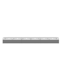 Selsey REDNAW - Modern TV Stand/TV Cabinet with 3 Drawers / 300 cm/White Matt/Grey Gloss/LED lighting