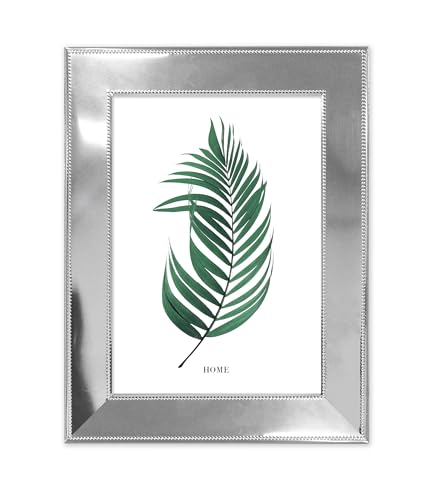 Inov8 Framing Tarnish Resistant Designer Silver Picture Frame - Modern Wide Flat Edge Design for 4x6 inch (10x15cm) Photo
