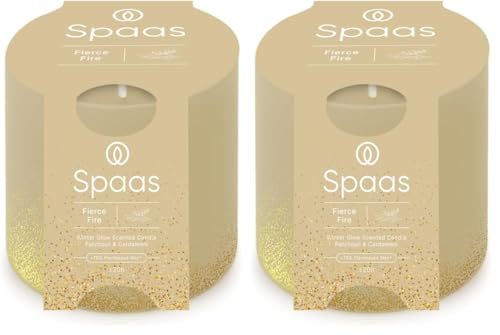 Spaas Winter Glow Scented Candle 35h, Fierce Fire, Beige, 7 cm x 7 cm x 7 cm (Pack of 2)