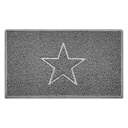 Nicoman Star Shape Embossed Entrance Door Mat Non Slip Dirt Trapper PVC Spaghetti Mat with Rubber Base, Jet Washable Quick Drying Doormat Drainage Outdoor Use Only - (Medium, Grey, 75 x 44cm)