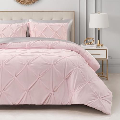 Juicy Couture Kiss Pleat Plush Micromink Light Pink Full/Queen Comforter Set - Cozy 3 Piece Bedding Ensemble