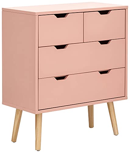 GFW Nyborg 2+2 Chest of Drawers, Dark Coral Pink