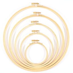 Vaessen Creative 701003-099 Bamboo Embroidery Hoop for Crafts, Set of 5, Dream Catcher, Cross Stitch Frame, Wreath Ring for Macrame Wall Hanging, Crochet, Boho Decor and More, Natural