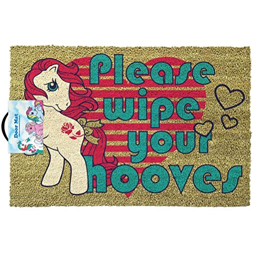 My Little Pony Retro Please Wipe Your Hooves Doormat, Multi-Colour, 40 x 60 cm