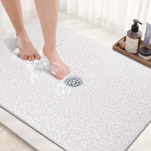 Large Shower Mat Non Slip : 32x24 inch Loofah Shower Mats for Inside Shower with Drain Hole in Middle, Anti Slip Shower Mat, Stand up Shower Floor Mat, Non Slip Shower Matt for Shower Stall Elderly