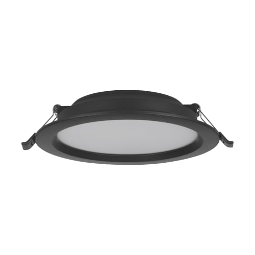 Eglo LED recessed Spotlight Idun-E, Round Ceiling spot, Black Plastic Light Fixure, Neutral White lamp, Ø 16.6 cm
