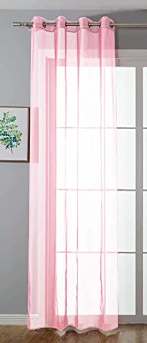 Gardinenbox 20332-cn Curtain with Eyelets for Living Room 175 x 140 cm Light Pink