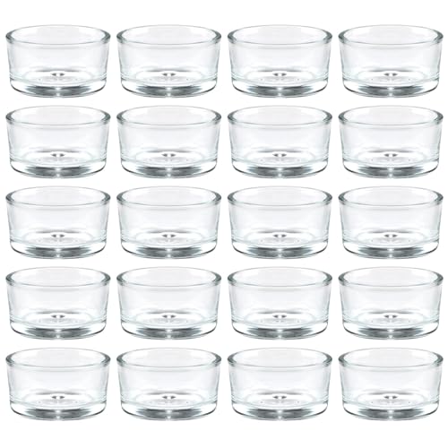 UPlama 36Pack 1 x 2 Inches Clear Glass Tealight Candle Holders,Use for Weddings Parties Dinner,Wedding Centerpieces and Home Decor
