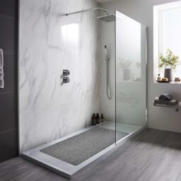 Nicoman Loofah Shower Mat, Non Slip PVC Spaghetti Mat for Wet Area Inside Shower, Super Comfy Soft Matt, Quick Dry, Bacteria & Mould Resistant, Curved Edge, Rectangular, Long, 100x40cm