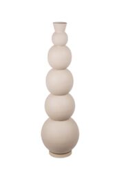 Casablanca Decorative Vase Large Floor Vase – Modern XL Iron Vase – Living Room Decoration Vase for Pampas Grass Flowers – Colour: Beige – Grey Height 76 cm