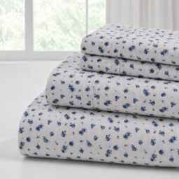 Modern Threads Silky Soft Microfiber and Wrinkle Free Sheets - Luxurious Microfiber Bed Sheets Includes Flat Sheet, Fitted Sheet with Deep Pockets, & Pillowcases Sweet Rose Blue, Full