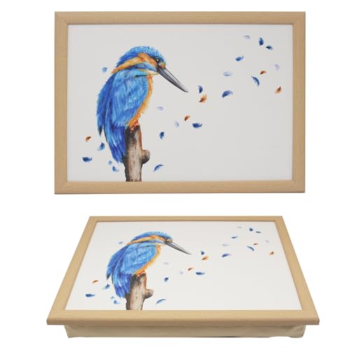 The Leonardo Collection Clemency Bunn Wood King Fisher British Birds Tray - Cushioned Base, Portable Serving Surface, Lightweight Build, Wipe Clean Finish, Practical Choice