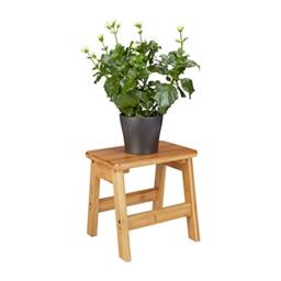 Relaxdays RUSTICO Bamboo Footstool, Children's Stool, Small Step Stool, HWD: 27 x 29 x 24 cm, Natural Brown