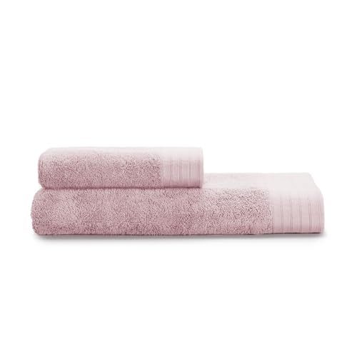 osama home Guzzini Botanical – Bath Towel and Bidet Set OekoTex Certified Cotton and Soft and Smooth Natural Fibres, Bath Towel 60 x 110 cm and Guest Towel 40 x 60 cm, Absorbent, Washable and Durable