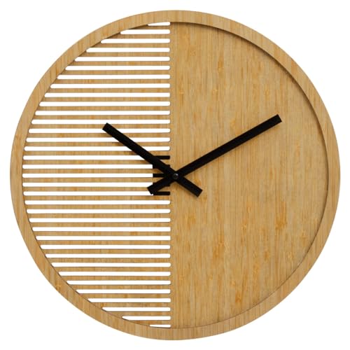 Premier Housewares Contemporary Small Wooden Wall Clock Natural Wood Effect Dial Scandi Design Clocks For Living Room Modern Wall Clock 40 x 40 x 5