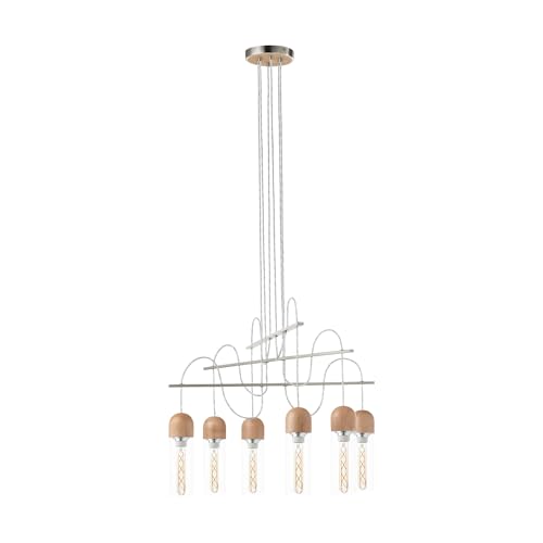 EGLO ZACHARO 1 Pendant Light 6-Bulb Steel 24 W Matte Nickel