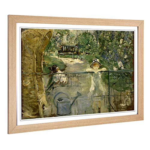 Big Box Art Framed Print of Berthe Morisot The Basket Chair Design - Wall Art Picture - Home Decor for Kitchen, Living Room, Bedroom, Hallway, Oak, A2 / 24.5x18 Inch / 62x45cm