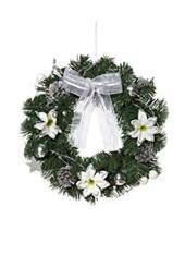 Heitmann Deco - Christmas Wreath - Door Wreath - Wall Wreath - Decorated Wreath Made of Pine Branches - Green, White, Silver