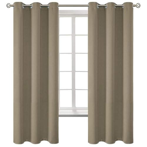 BGment Room Darkening Curtains 63 Inches Long - Grommet Thermal Insulated Drapes Window Treatment Curtains for Bedroom, 2 Panels, 38 x 63 Inch, Cocoa