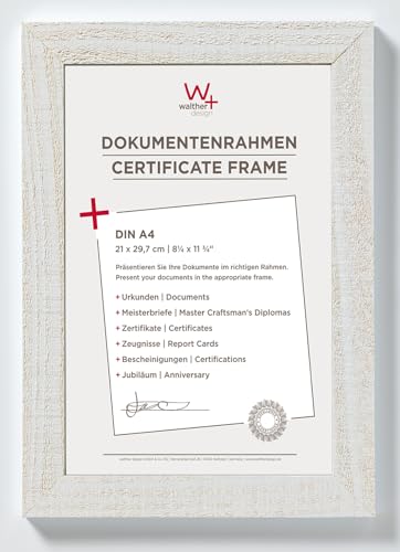 walther design Picture Frame Polar White 21 x 29,7 cm (DIN A4) Home Wooden Frame HO130V