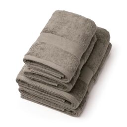 Pure Cotton Set of 4 Bath Towels 570 g/m² - Oeko-TEX Certified - Machine Washable at 40°C - 2 Towels (50 x 100 cm) + 2 (70 x 140 cm) - Brown