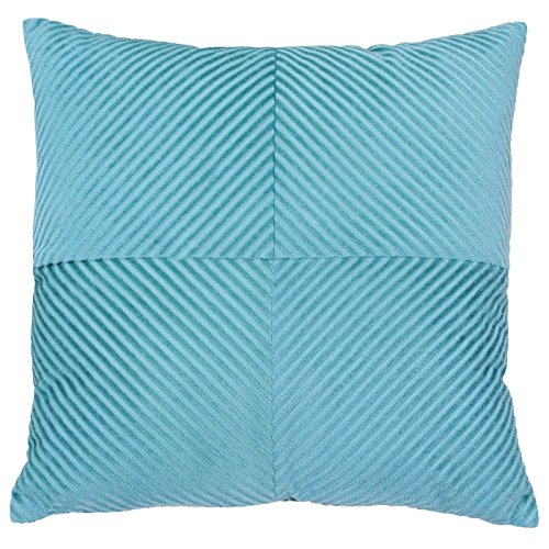 "Riva Paoletti Infinity Cushion Cover - Mineral Blue - Geometric Ribbed Fabric - Knife Edging - 100% Polyester - Machine Washable - 45 x 45cm (18"" x 18"" inches) - Designed in the UK"