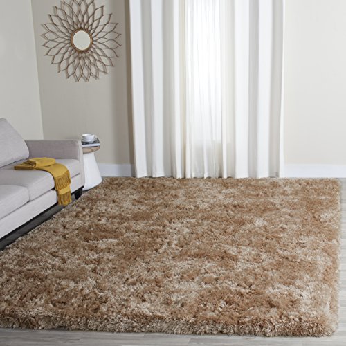 Safavieh Shaggy Indoor Hand Tufted Rectangle Area Rug, Artic Shag Collection, SG270, in Taupe, 152 X 213 cm for Living Room, Bedroom or Any Indoor Space