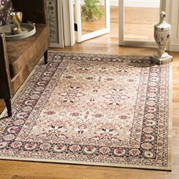 Safavieh Traditional Persian Indoor Woven Rectangle Area Rug, Lavar Kerman Collection, LVK620, in Cream / Navy, 91 X 152 cm for Living Room, Bedroom or Any Indoor Space